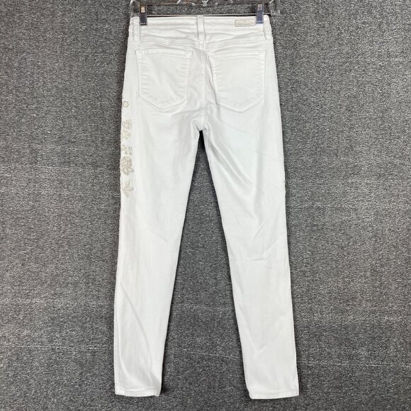 Miss Me Jeans Womens Size 24 Ankle Skinny White Floral Embroidery Party Preppy - Picture 7 of 13